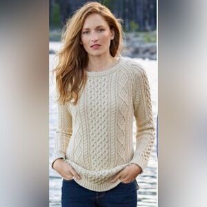 L.L. Bean Ivory Cable Knit Sweater